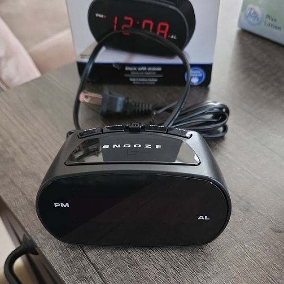 Mainstays Other - Mainstays Black Digital Alarm Clock with Red Display
